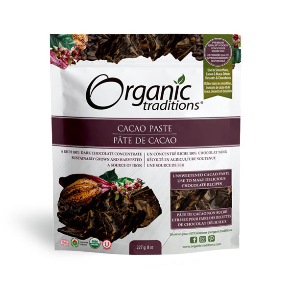 Organic Traditions Cacao Paste 227g [Keto-friendly]