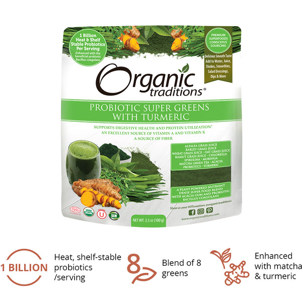 Organic Traditions Probiotics Super Greens 100g