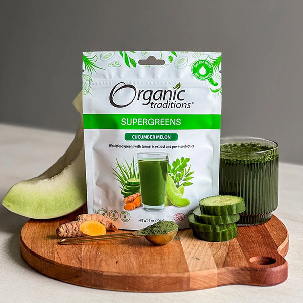 Organic Traditions Supergreens Cucumber Melon 100g
