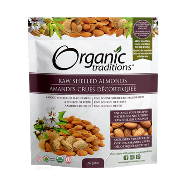 Organic Traditions Raw Shelled Almonds 227g