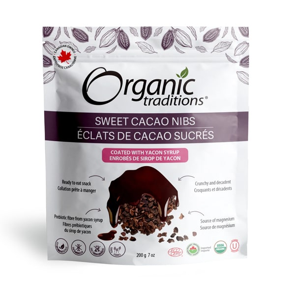 Organic Traditions Sweet Cacao Nibs with Yacon Syrup 200g