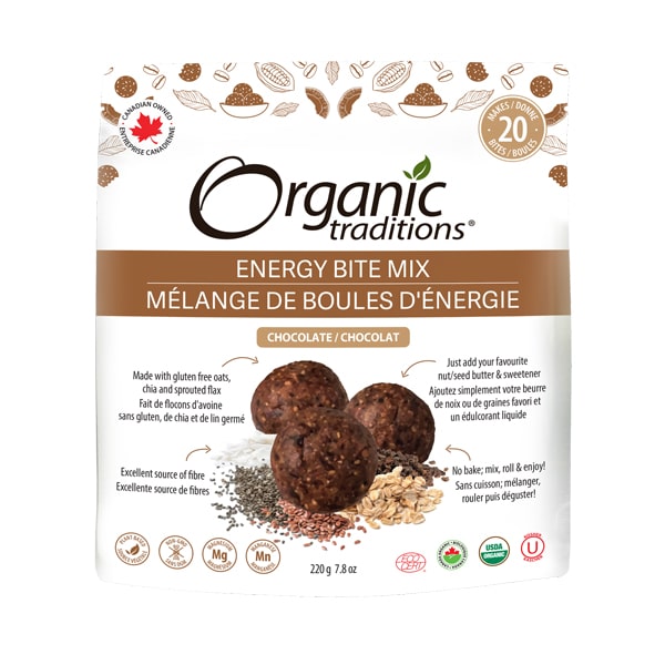 Organic Traditions Energy Bite Mix Chocolate 220g