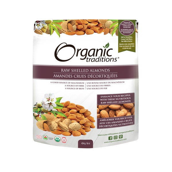 Organic Traditions Raw Shelled Almonds 454g