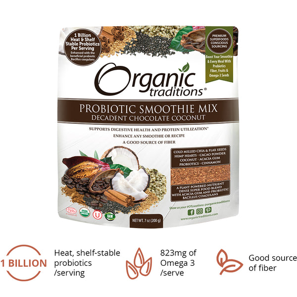 Organic Traditions Probiotics Smoothie Mix Choc Coconut 200g