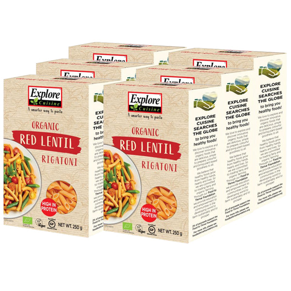 Explore Cuisine Red Lentil Rigatoni 250g x 6